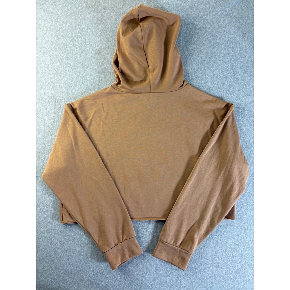 Yellow Cabbage Hustle Hard Bear Cropped Hoodie Brown Medium YT4603 Streetwear - Picture 8 of 9